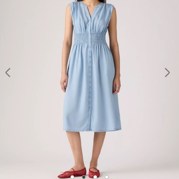 Levi’s Olive Green Bettina Sleeveless Midi Dress, size Medium - Picture 6 of 7